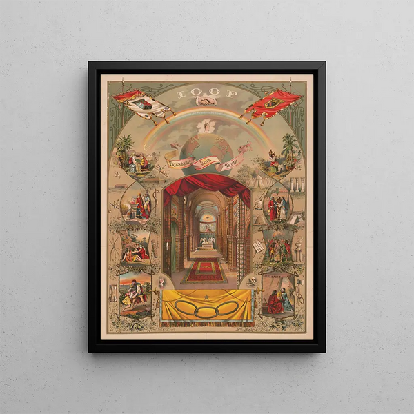 IOOF Friendship Love Truth - Krebs Lith & Co.. — framed artwork on a wall