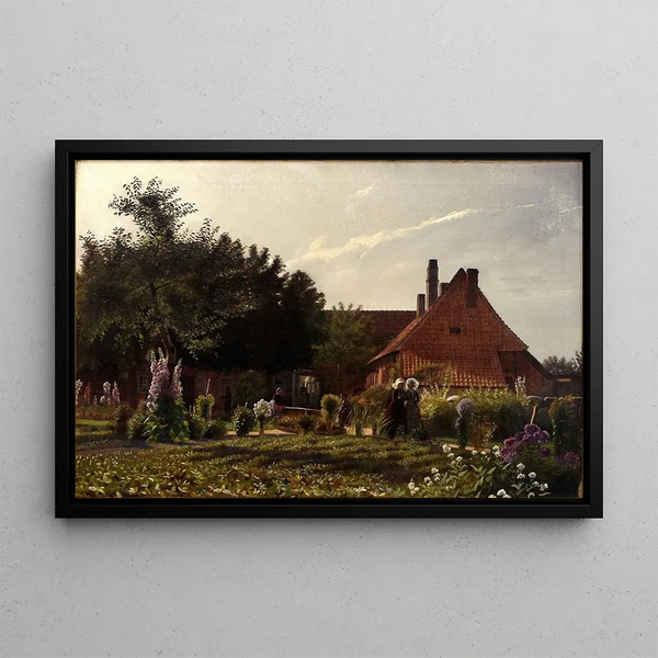 The Grandmother's Garden - Kristian Zahrtmann — framed artwork on a wall