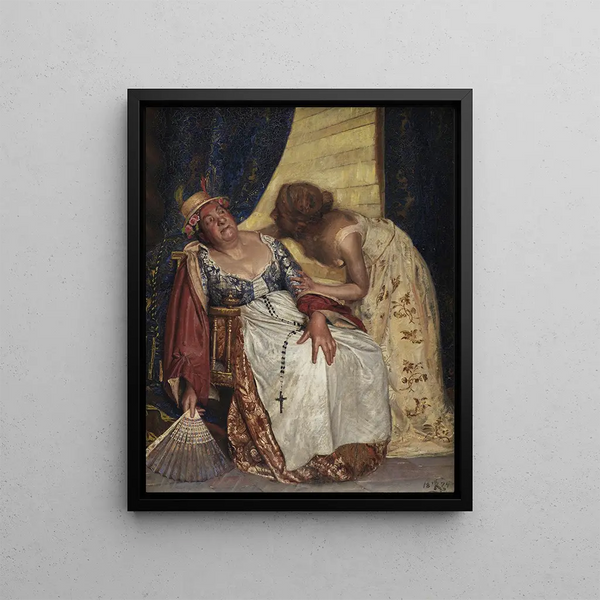 Julie et l'infirmière - Kristian Zahrtmann — framed artwork on a wall