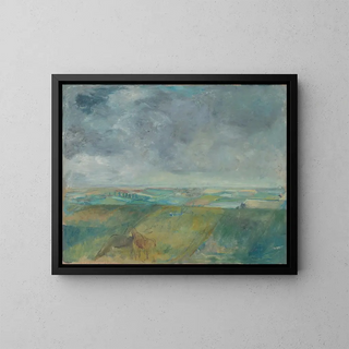 Landscape painting before the storm - Károly Kernstok — framed artwork on a wall