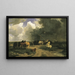 Horses in a pouring rain - Károly Lotz — framed artwork on a wall