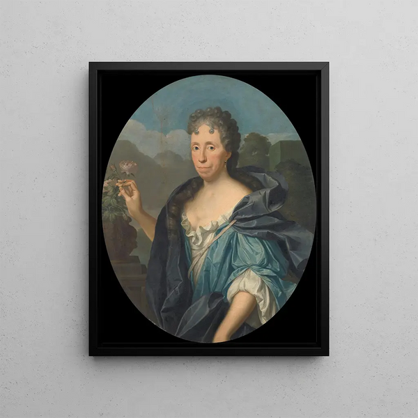 Portrait of Sabina Agneta d'Acquet, wife of Arent van Buren - Krzysztof Lubieniecki — framed artwork on a wall