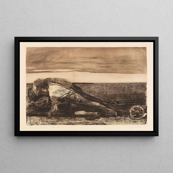 Les Charrues - Käthe Kollwitz — framed artwork on a wall