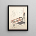 Books and brush holders - Kubo Shunman — framed artwork on a wall
