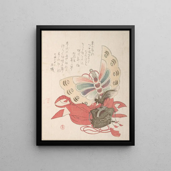 Costume pour la danse des papillons Kochō no mai - Kubo Shunman — framed artwork on a wall