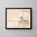 Courtesan leaning on the balustrade of a veranda - Kubo Shunman — framed artwork on a wall