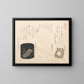 Inrō and netsuke - Kubo Shunman — framed artwork on a wall