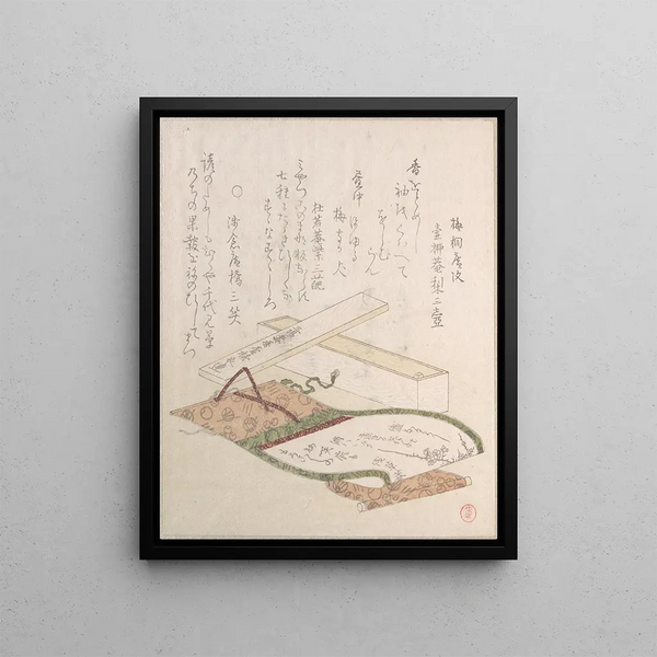 Kakémono and its box - Kubo Shunman — framed artwork on a wall