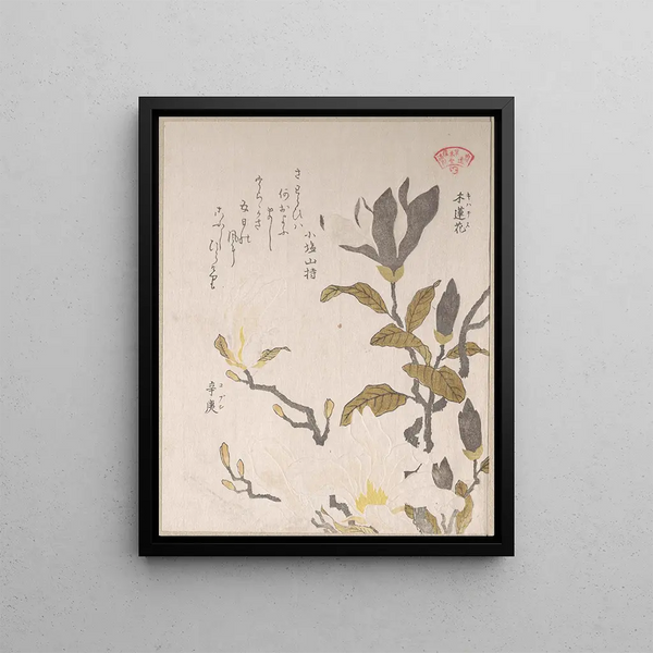 Magnolia Flowers - Kubo Shunman — framed artwork on a wall