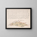 Prunus branches with flowers and a rolled-up carpet - Kubo Shunman — framed artwork on a wall