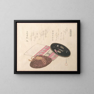 Guard of the Sabre Tsuba and Bags - Kubo Shunman — framed artwork on a wall