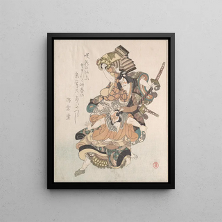 Kubo Shunman - Two Actors a Scene from the Soga Play.webp