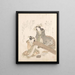 Two Courtesans, one playing the Koto harp and the other reading a letter - Kubo Shunman — framed artwork on a wall