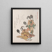 Two women looking at themselves in mirrors - Kubo Shunman — framed artwork on a wall