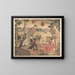 Two young men and several women dining in a teahouse by the Sumida River - Kubo Shunman — framed artwork on a wall