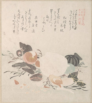 Kubo Shunman - Various Shells with Sea Weeds.webp