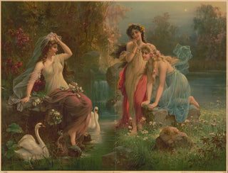 Three Nymphs with Swans - Kunstanstalten AG — artwork view
