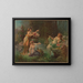 three women in draped fabric with flowers and butterflies - Kunstanstalten AG — framed artwork on a wall