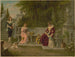 Femme, homme et enfants sur un banc dans un jardin - Kunstanstalten AG — artwork view