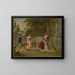Femme, homme et enfants sur un banc dans un jardin - Kunstanstalten AG — framed artwork on a wall