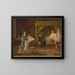 Women admiring the newborn while the mother rests in bed - Kunstanstalten AG — framed artwork on a wall