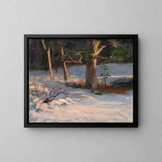 Winter Landscape Painting - Kuroda Seiki — framed artwork on a wall