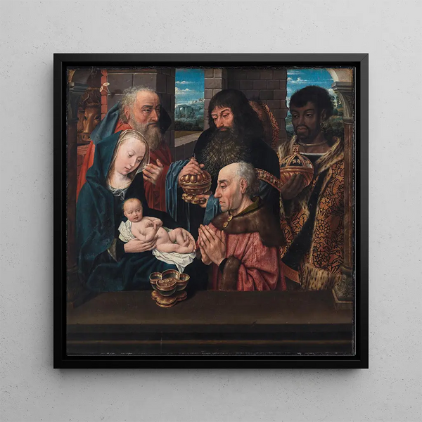 L'Adoration of the Kings - Hugo van der Goes — framed artwork on a wall