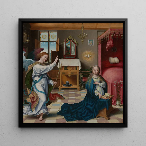 L'Annonciation - Joos Van Cleve — framed artwork on a wall