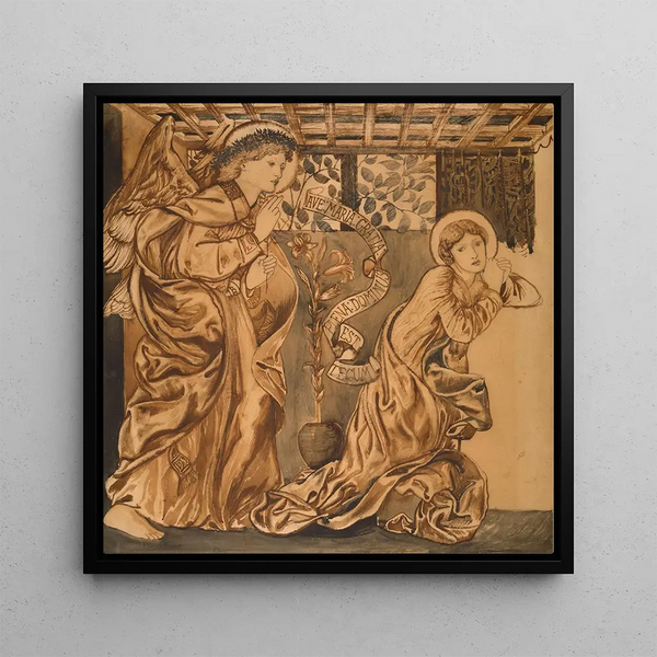 L'Annonciation - Sir Edward Coley Burne-Jones — framed artwork on a wall