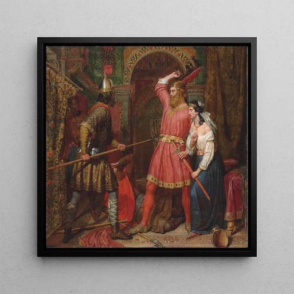 L'Assassinat d'Alboin, roi des Lombards - Charles Landseer — framed artwork on a wall