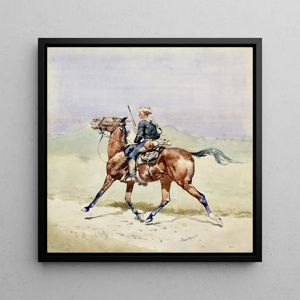 L'Avant-garde - Frederic Remington — framed artwork on a wall
