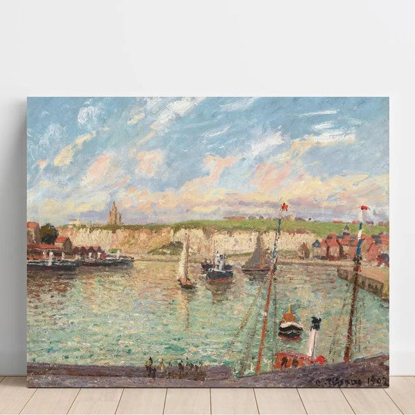 Reproduction of the painting L'Avant-port de Dieppe, afternoon, bright weather - Camille Pissarro