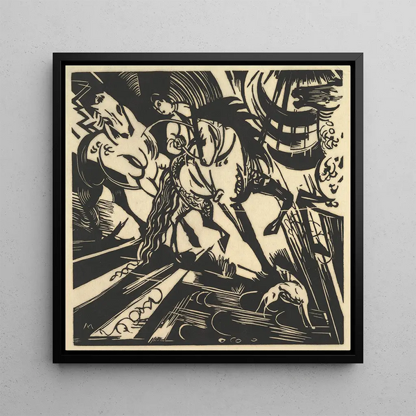 L'École d'équitation - Franz Marc — framed artwork on a wall