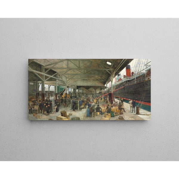 The Embarkation of La Normandie at Le Havre – Théophile Poilpot — wall display of the artwork