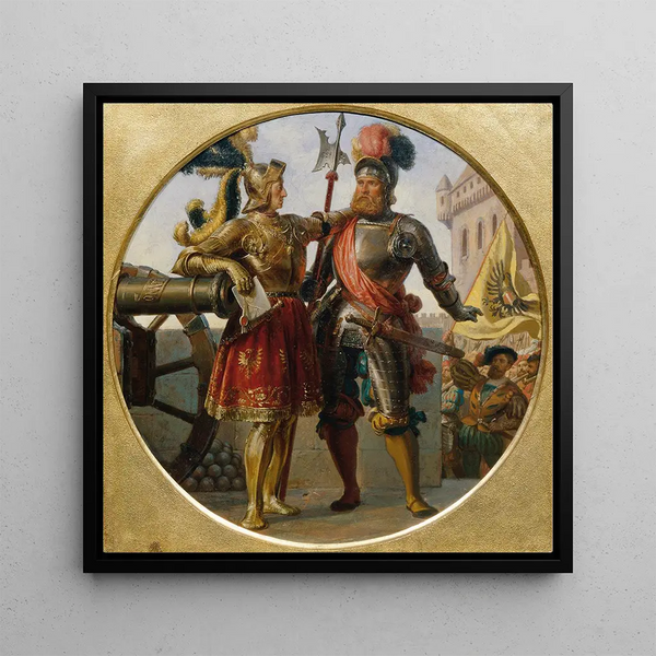 Reproduction of the painting L'Empereur Maximilien Ier et Georg von Frundsberg - Karl von Blaas