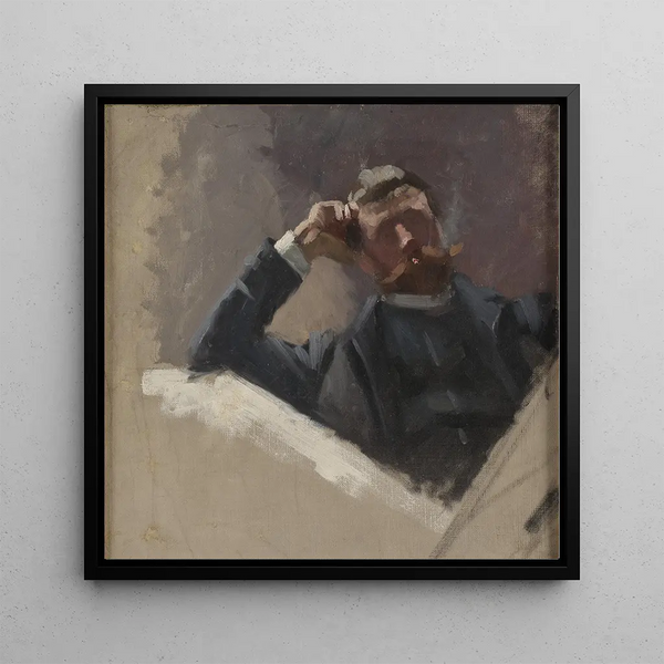 L'artiste Georg Pauli en étude - Eva Bonnier — framed artwork on a wall