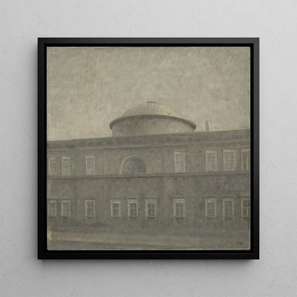 L'église du palais royal à Copenhague - Vilhelm Hammershøi — framed artwork on a wall
