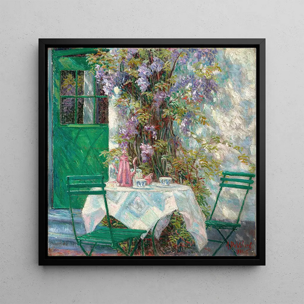 L'heure du thé - Anna De Weert — framed artwork on a wall