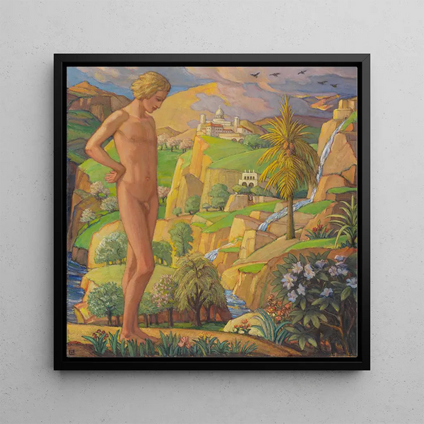 L'île enchantée - Ludwig von Hofmann — framed artwork on a wall