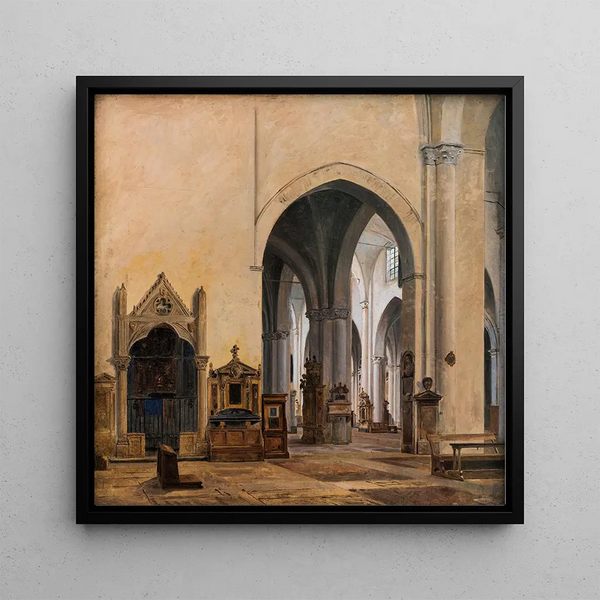 the interior of S. Maria sopra Minerva in Rome - Constantin Hansen — framed artwork on a wall