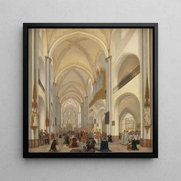 L interior of the Roskilde Cathedral - Ditlev Martens — framed artwork on a wall