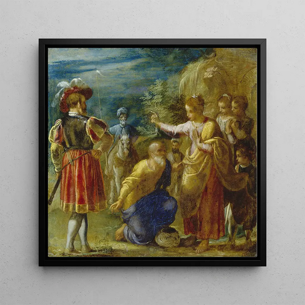 L'interrogatoire du Juif - Adam Elsheimer — framed artwork on a wall