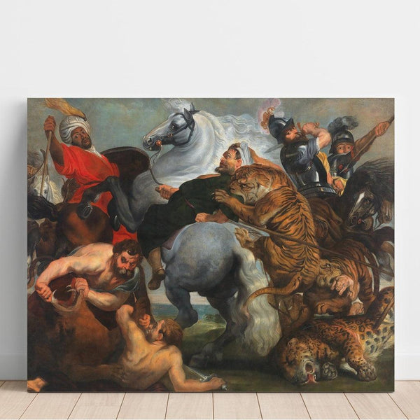 Reproduction of the painting The Tiger, Lion, and Leopard Hunt - Follower of Peter Paul Rubens