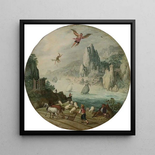 The Fall of Icarus - Tobias Verhaecht — framed artwork on a wall
