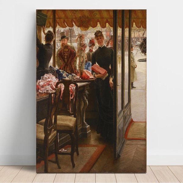 Reproduction of the painting La Demoiselle de Magasin - James Tissot
