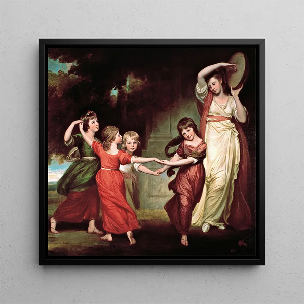 La Famille Gower, Les Enfants de Granville, 2e Comte Gower - George Romney — framed artwork on a wall
