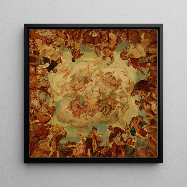 La Fertilité entourée des quatre éléments - Hans Canon — framed artwork on a wall