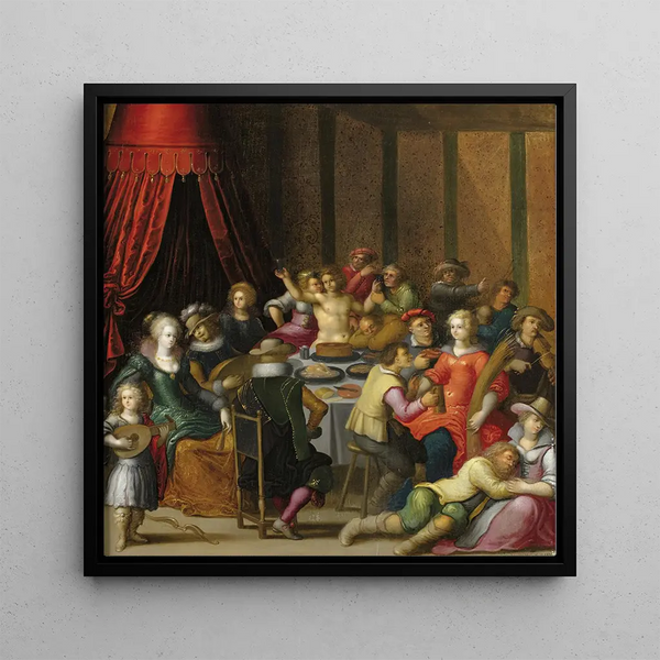 La Fête de Bacchus - Louis de Caullery — framed artwork on a wall