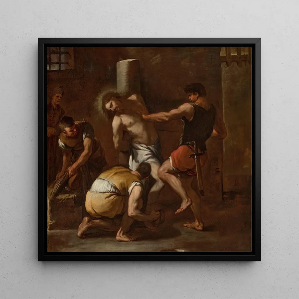 The Flagellation - Luca Giordano — framed artwork on a wall