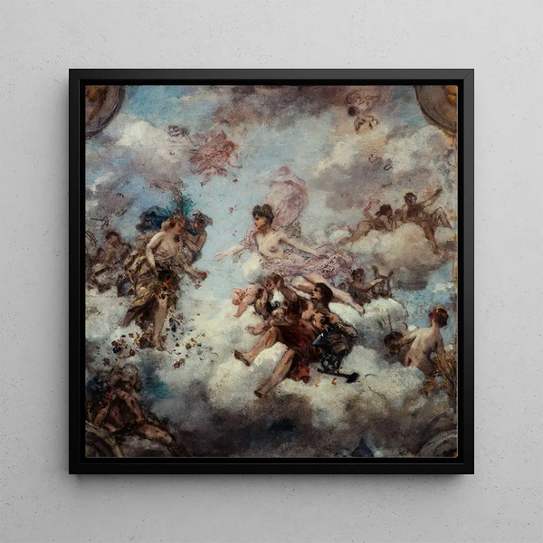 La France accueillant l'Abondance, projet de plafond pour le palais de l'Élysée - Henri Gervex — framed artwork on a wall